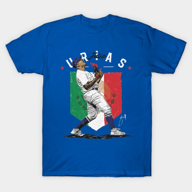 Julio Urias Los Angeles D Mexican Flag T-Shirt by danlintonpro